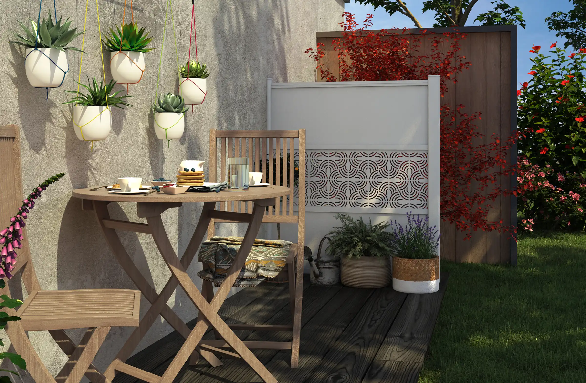 Claustra aluminium gris moderne installation extérieure