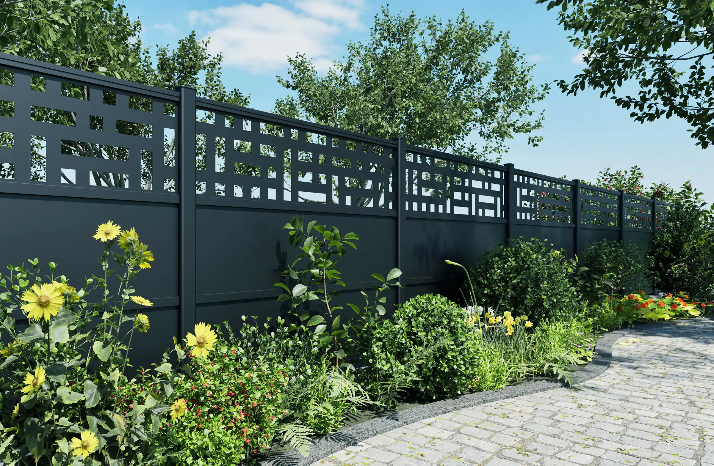 Claustra aluminium autoportant pour balcon