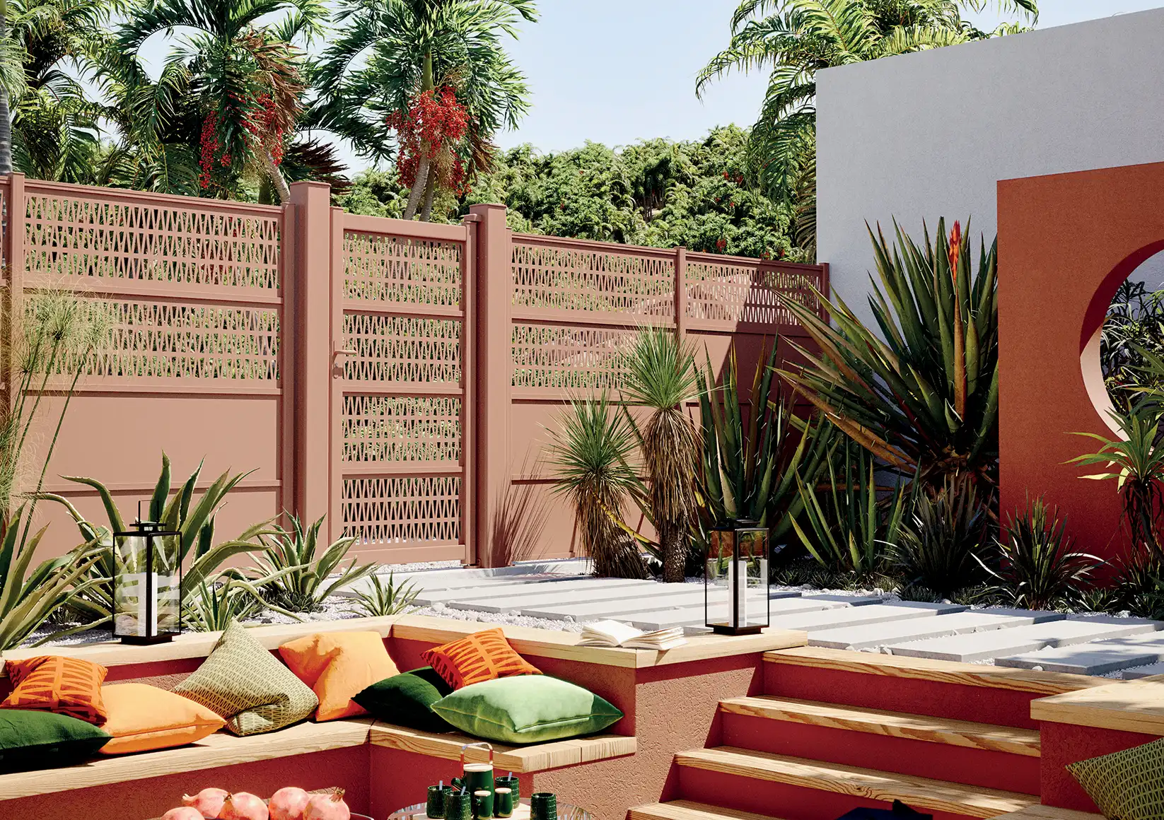 Portillon aluminium assorti au claustra